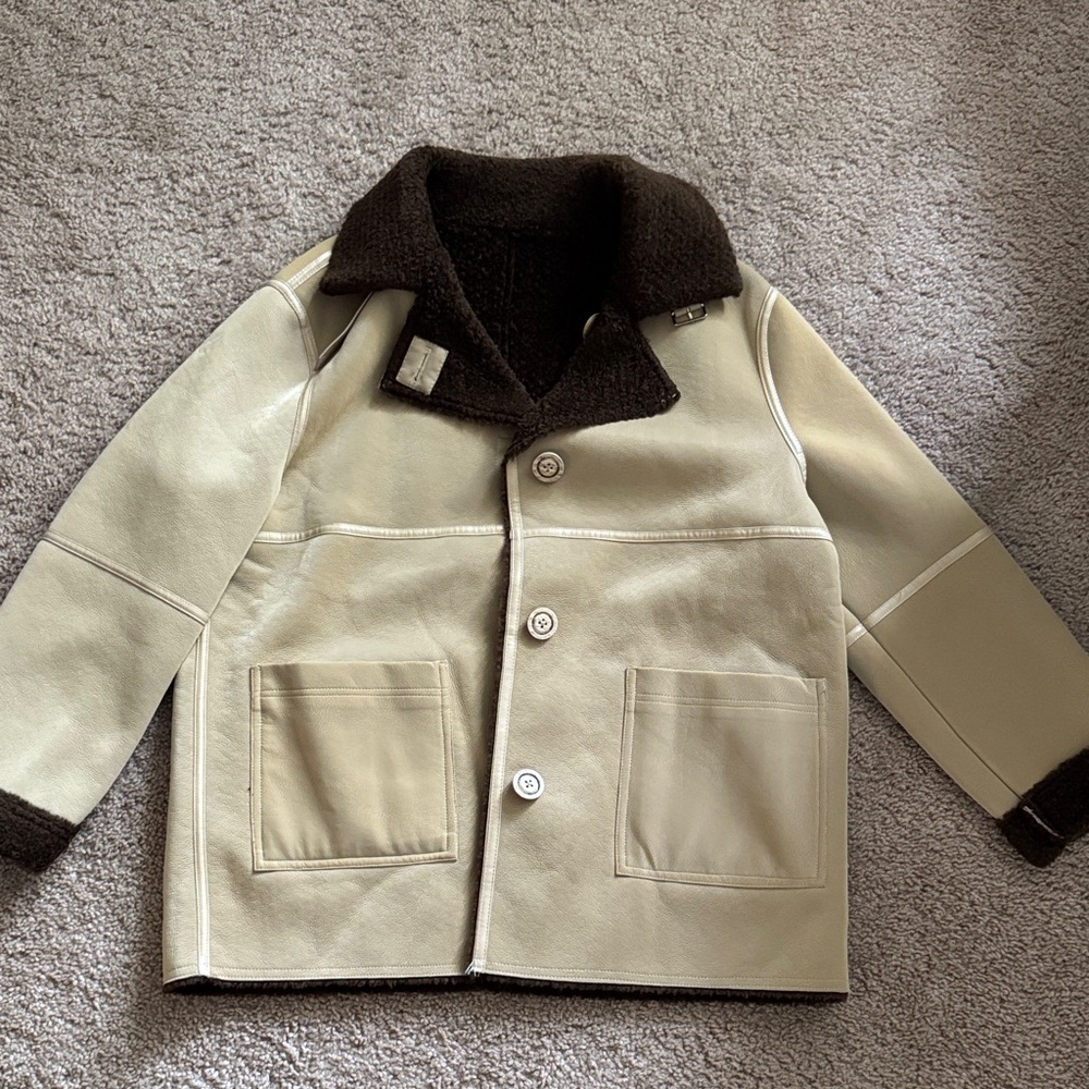 Women's Cream and Brown Jacket